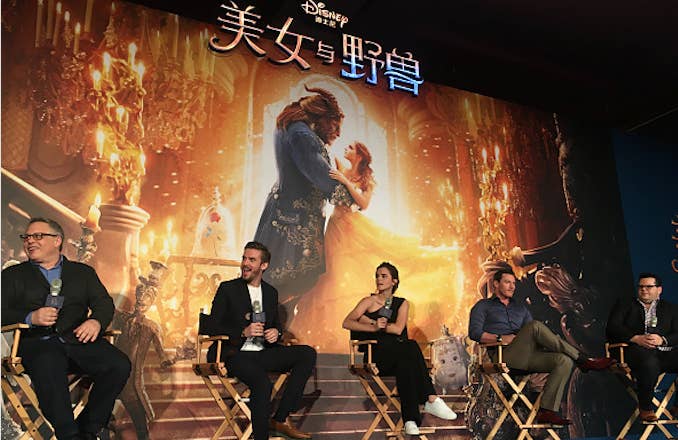 press conference of American director Bill Condon&#x27;s film &#x27;Beauty and the Beast&#x27;