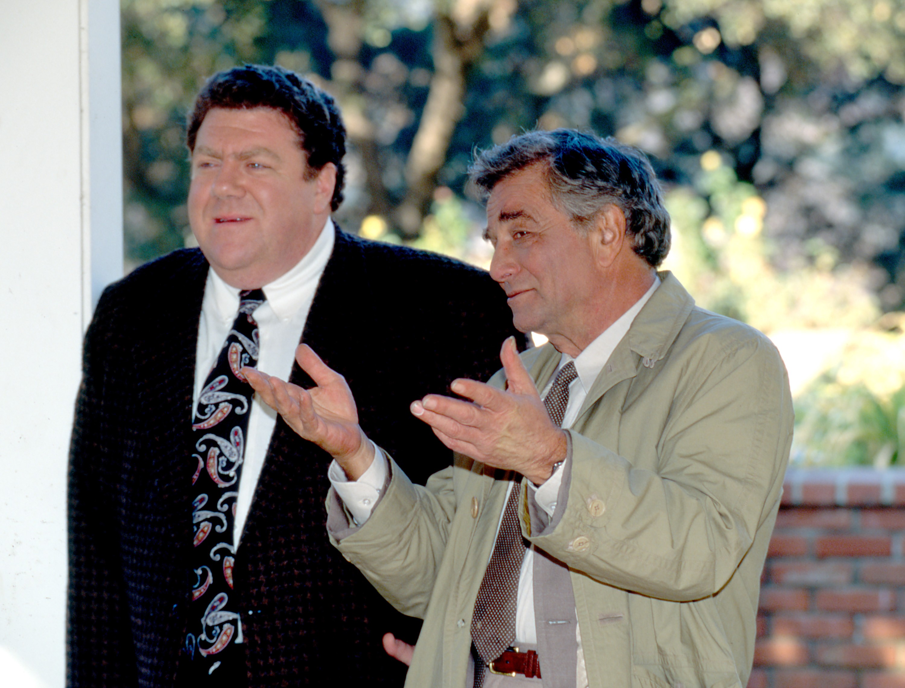 Two men on the set of Colombo.