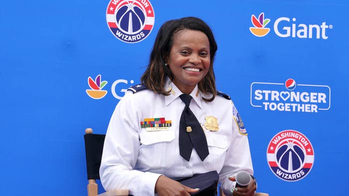 Chief Chanel Dickerson speaks during a panel discussion