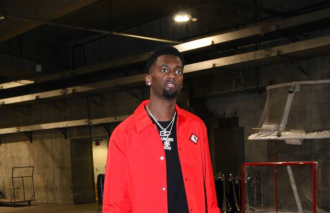 Bobby Portis #5 of the Washington Wizards arrives prior to a game