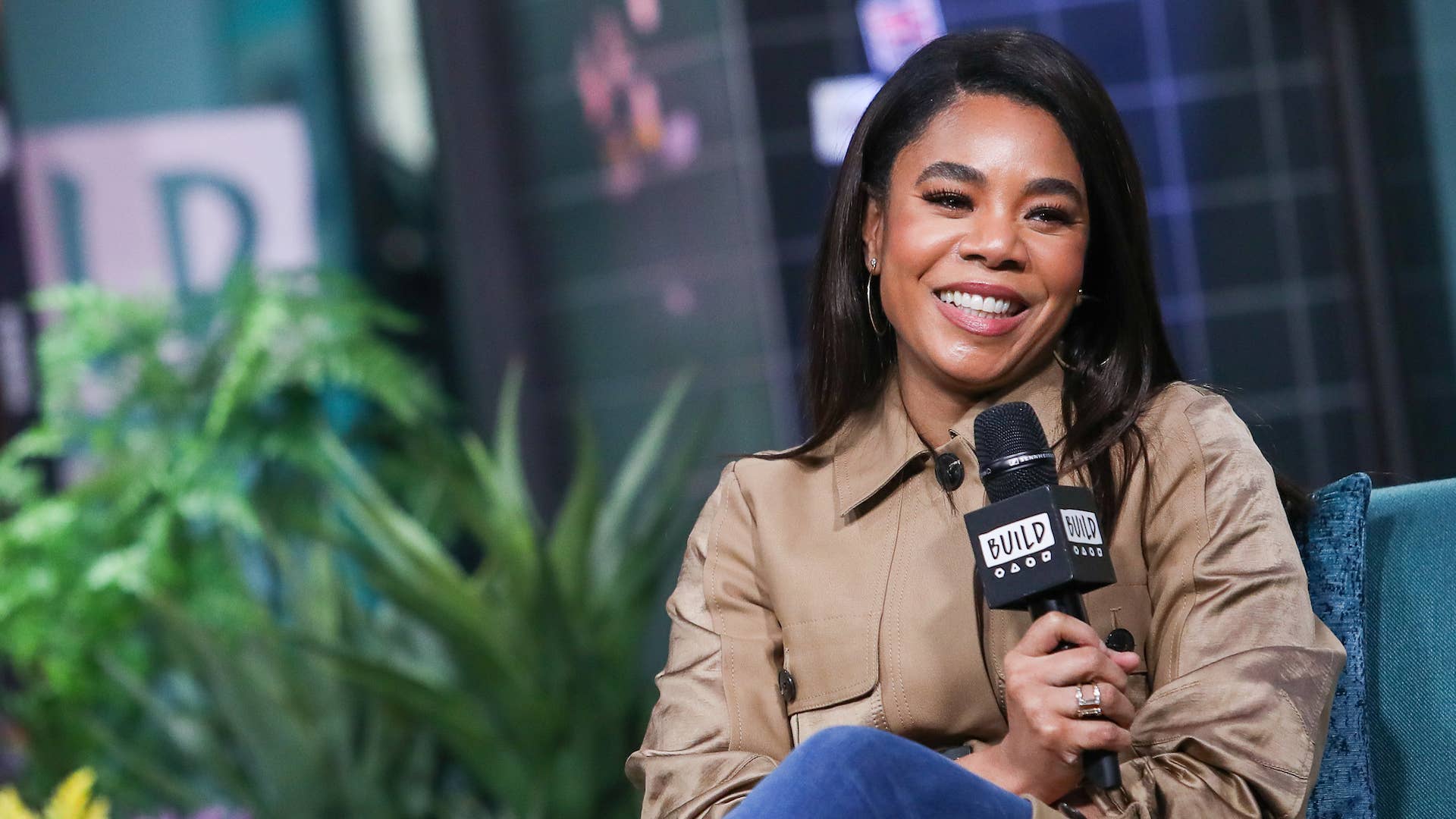 Regina Hall visits at Build Studio on March 12, 2020 in New York City