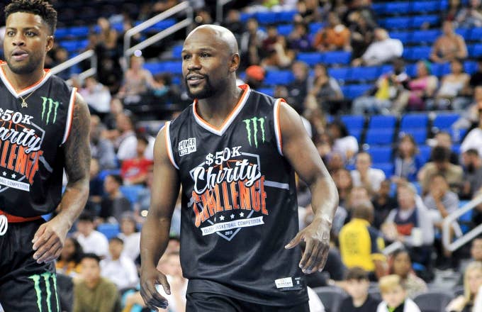 Floyd Mayweather Jr. participates in the Monster Energy $50K Charity Challenge