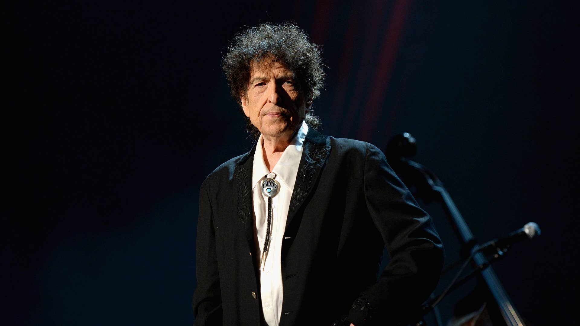 Honoree Bob Dylan speaks onstage at the 25th anniversary MusiCares Person of the Year Gala