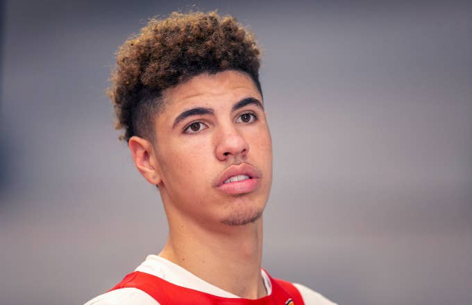 LaMelo Ball looks on during an Illawarra Hawks NBL training session