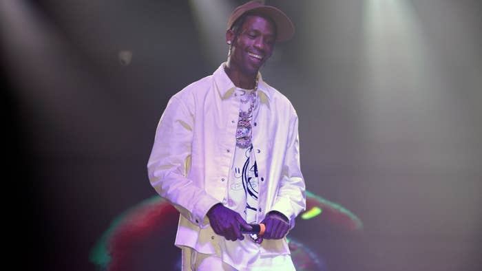 Travis Scott is pictured at a performance