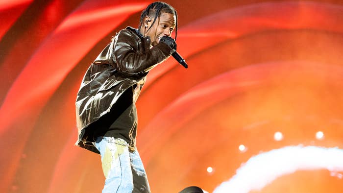 Travis Scott is seen performing at festival