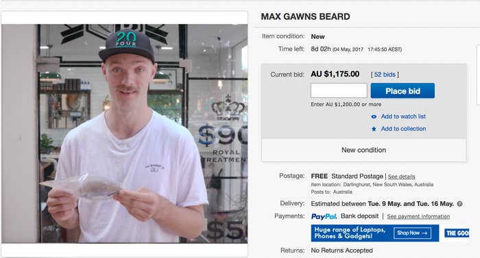 Melbourne Demons ruckman Max Gawn sells beard on eBay