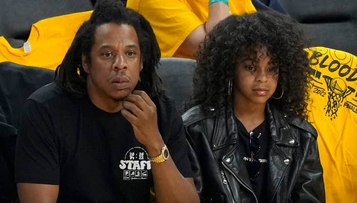 Jay-Z and daughter Blue Ivy attend 2022 NBA Finals