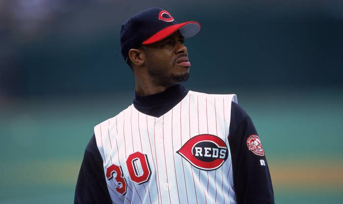 Ken Griffey Jr. playing for the Cincinnati Reds in 2000