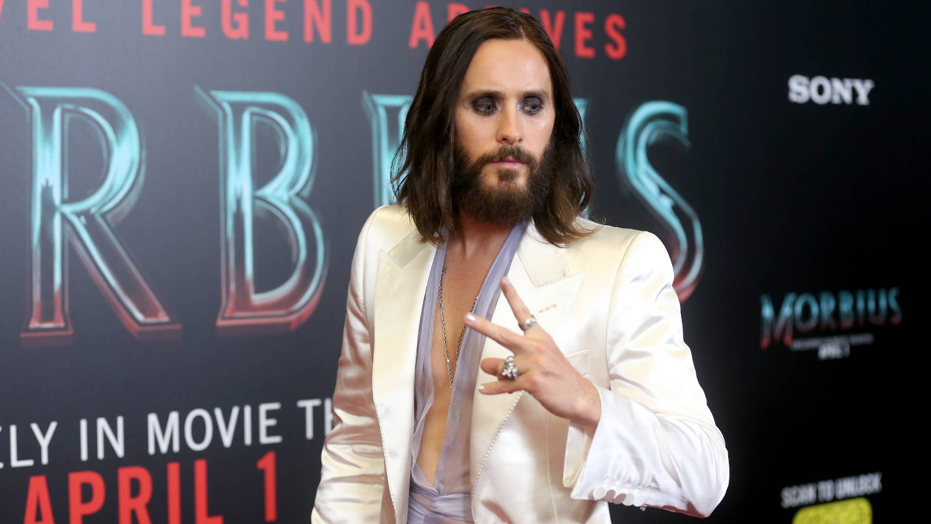 Jared Leto is seen at a red carpet event for a movie