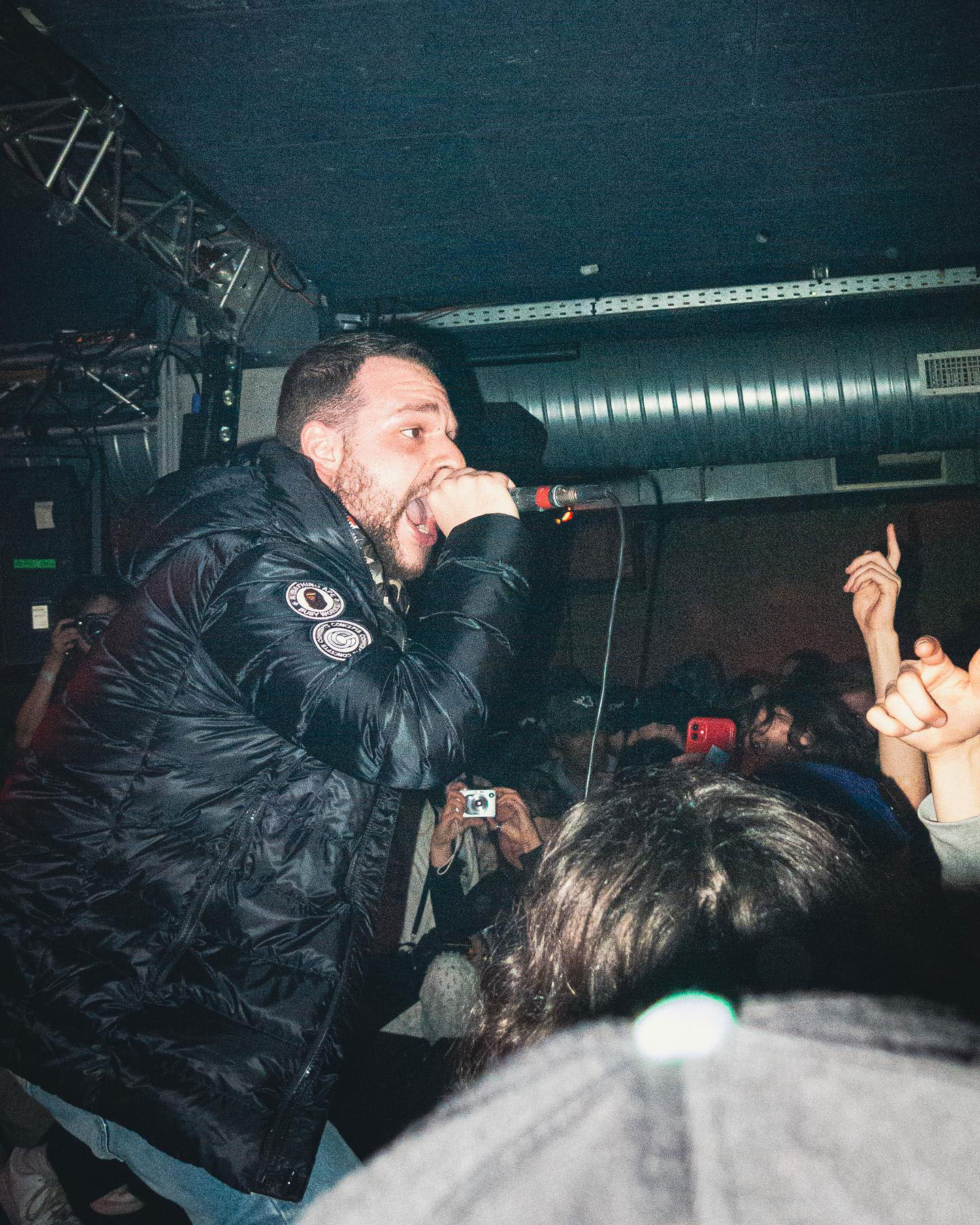 Quebec rapper Rowjay performing in a club