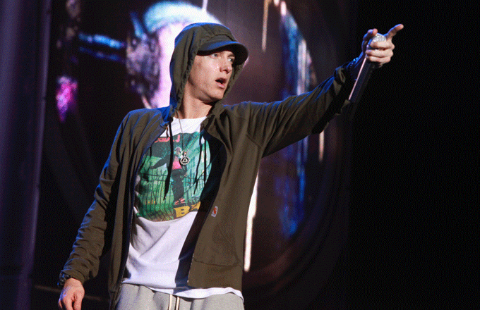 Eminem performs at 2014 Lollapalooza Day One in Chicago.