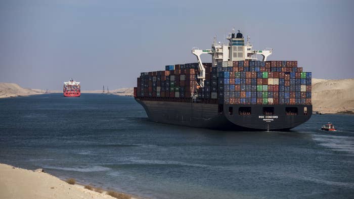 Suez Canal shipping vessel