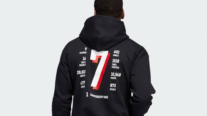 Back of adidas&#x27; Kyle Lowry &#x27;Forever Home&#x27; hoodie
