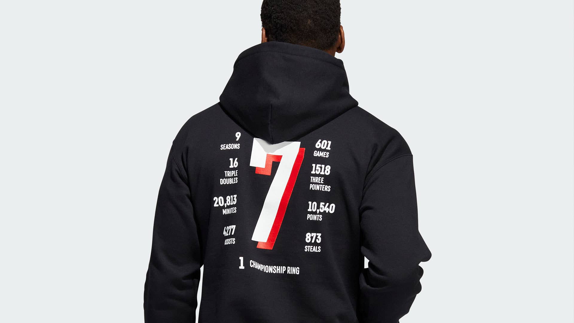 Back of adidas' Kyle Lowry 'Forever Home' hoodie