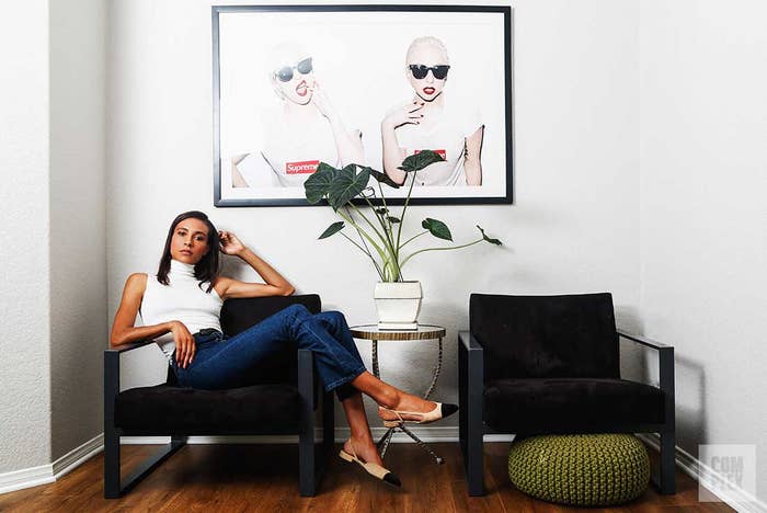 Designer and mother TyLynn Nguyen in her Calabasas, California, home.