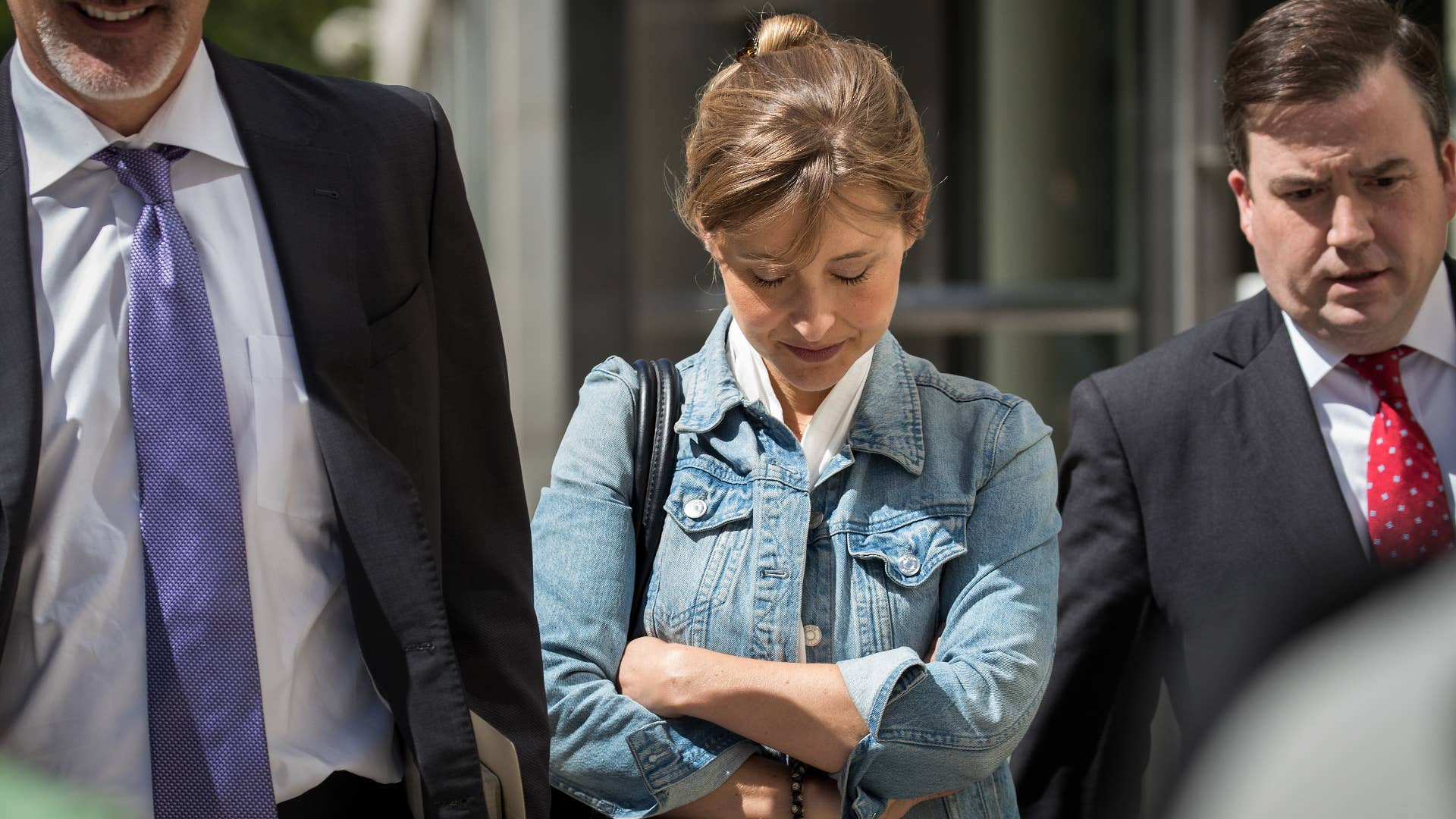 Allison Mack exits the U.S. District Court for the Eastern District of New York.