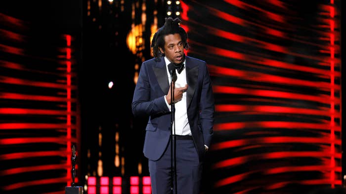 Inductee Jay Z speaks onstage during the 36th Annual Rock &amp; Roll Hall Of Fame Induction Ceremony