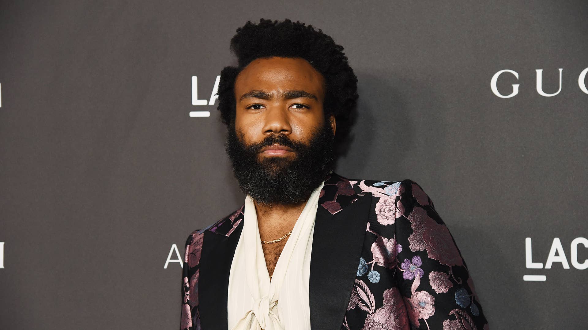 Donald Glover, wearing Gucci, attends the 2019 LACMA Art + Film Gala