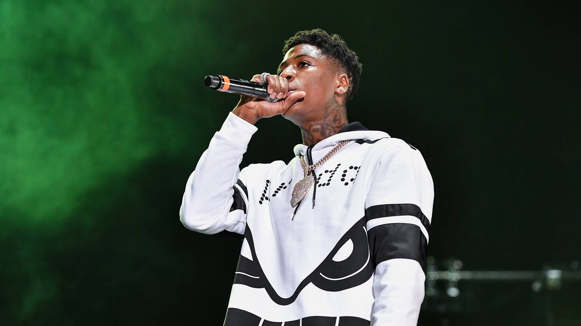 NBA YoungBoy performs during Lil WeezyAna at Champions Square