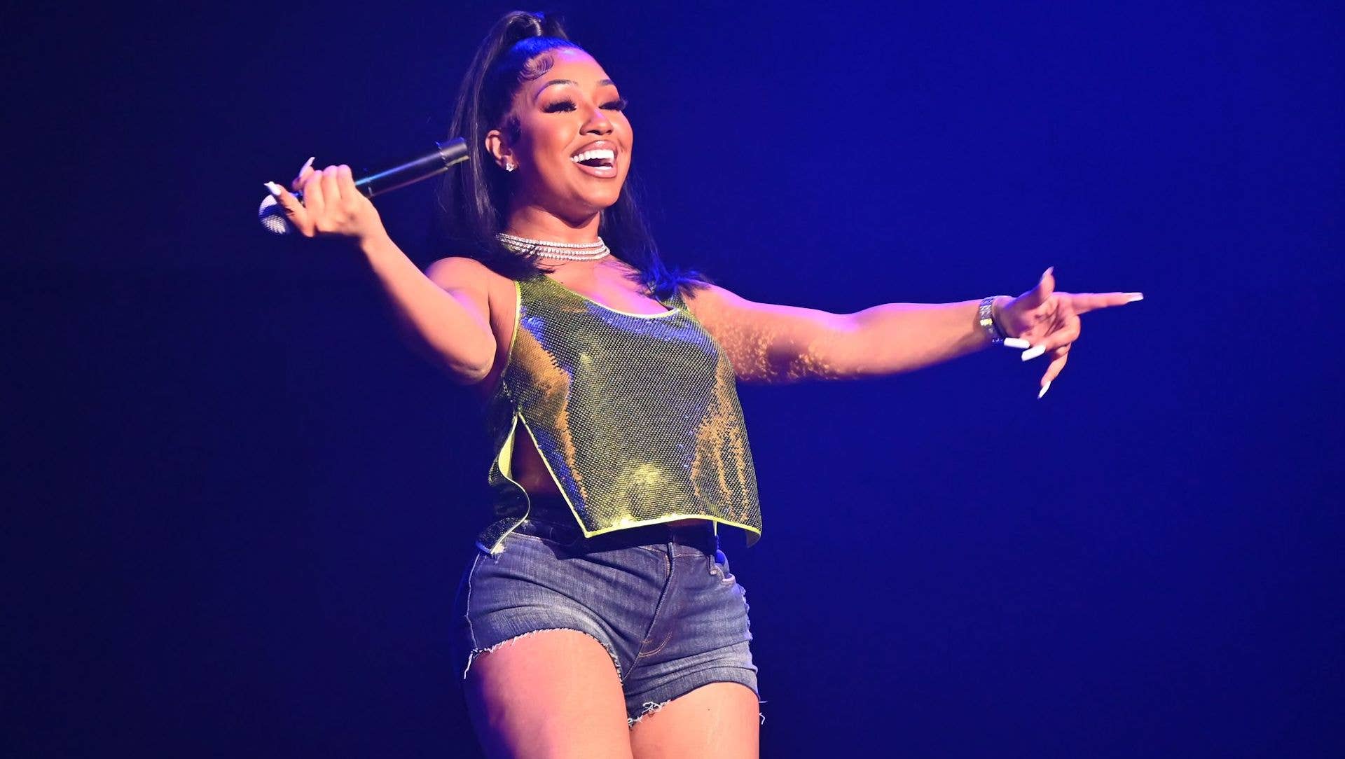 Yung Miami of City Girls performs onstage during the Strength Of A Woman Festival & Summit State Farm Arena Concert