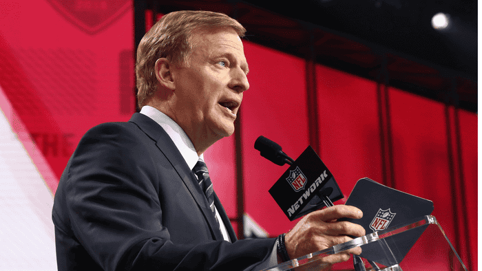 Roger Goodell announces a pick at the NFL Draft.