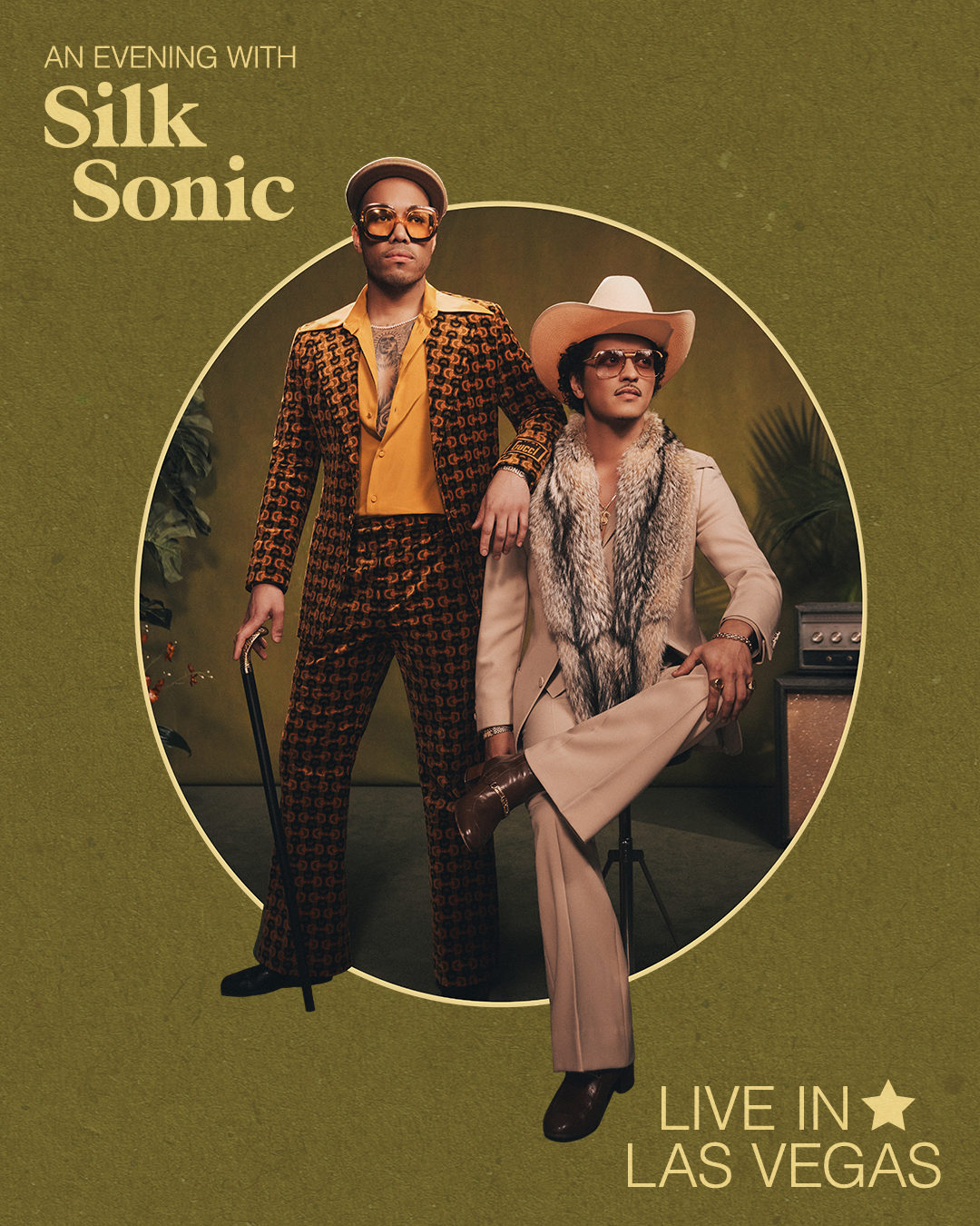 Silk Sonic are seen in a Vegas flyer