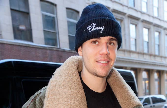 Justin Bieber out and about in New York City.
