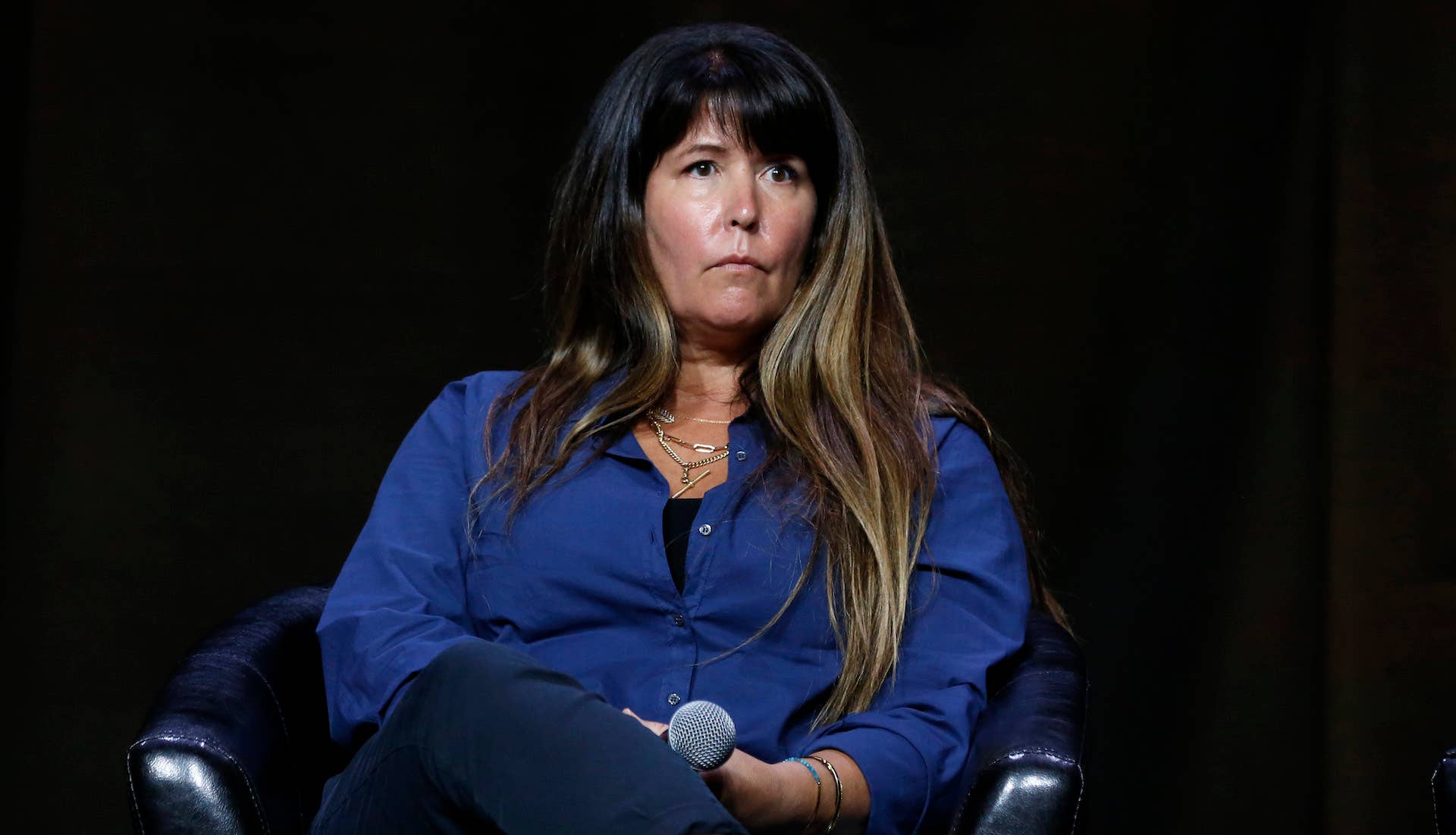 Director Patty Jenkins onstage at Comic Con in 2021