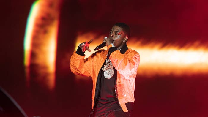 Rapper Kodak Black performs onstage during day three of Rolling Loud Miami 2022