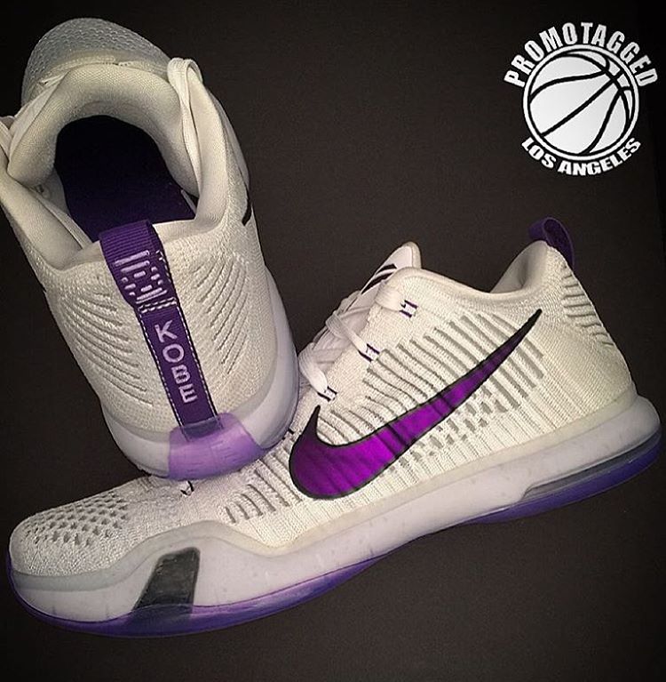 Nike Kobe 10 Elite Low White/Purple Sample (2015)