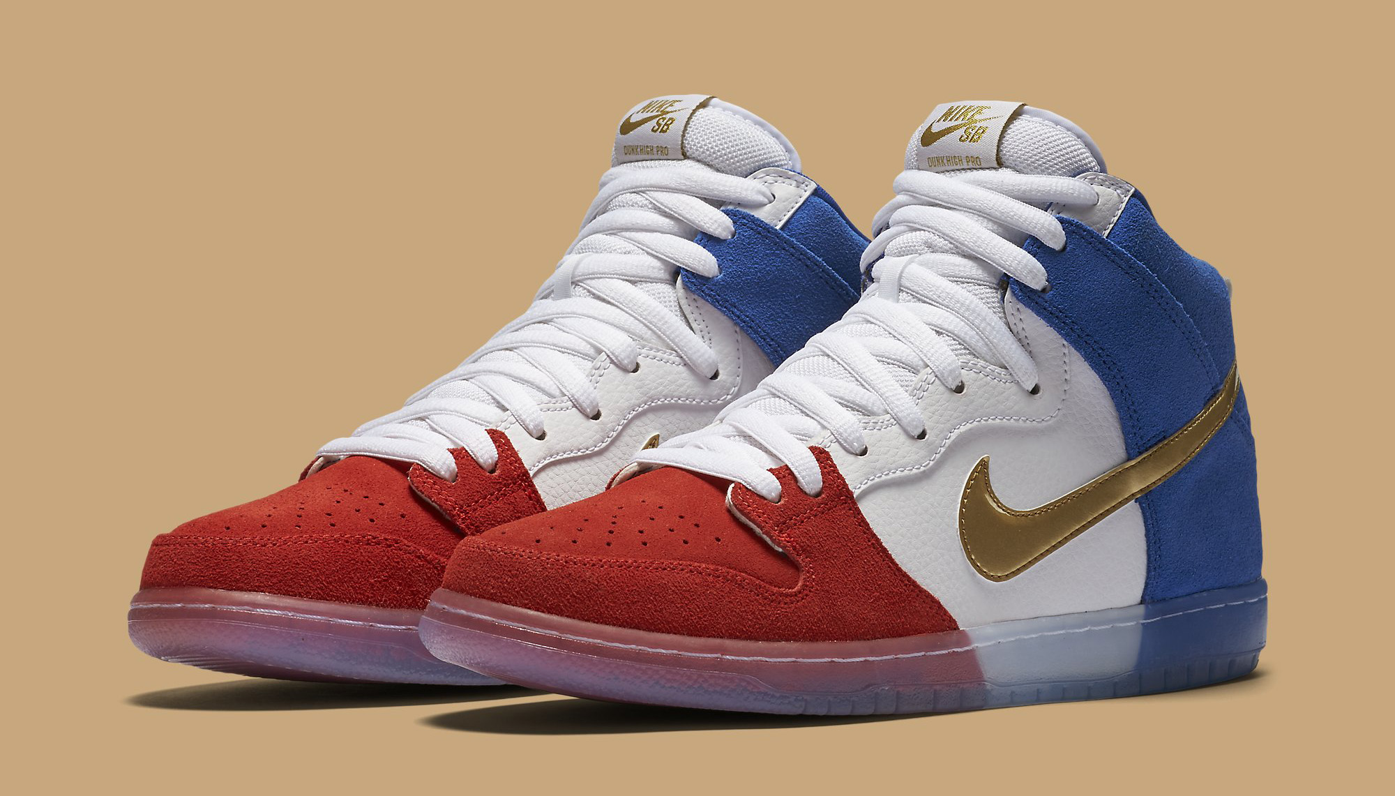 blue and red dunks