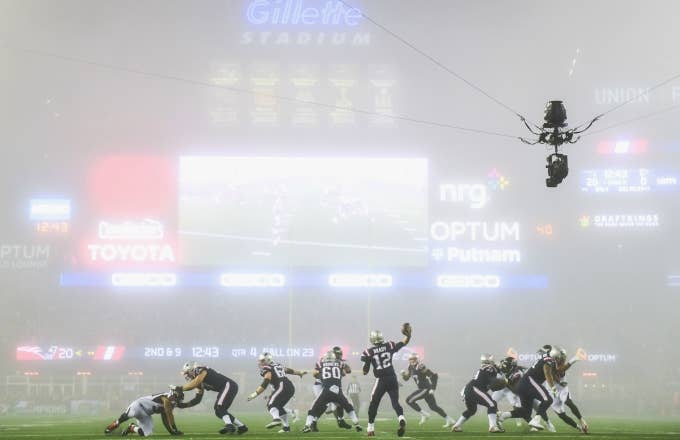 Fog in Gillette Stadium.