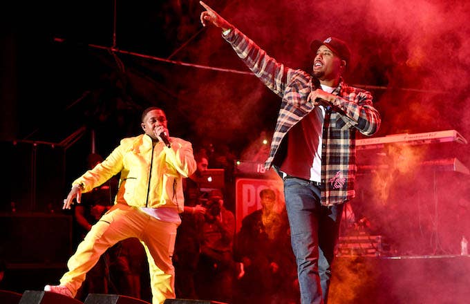 Mustard and Dom Kennedy perform onstage during The Liftoff presented by Power 106.