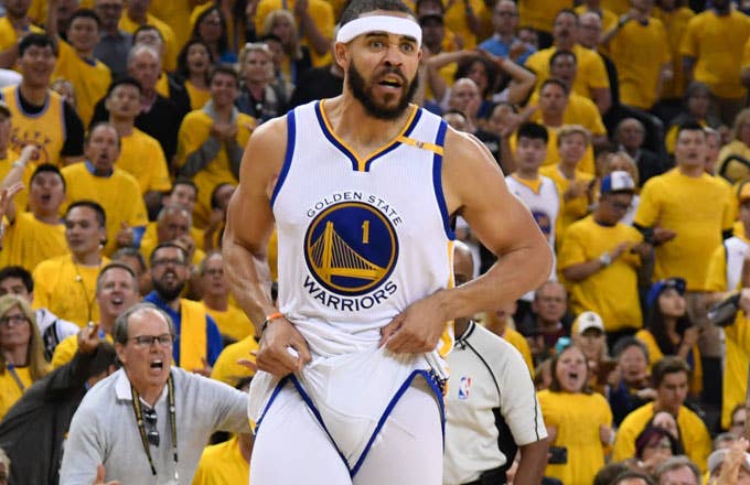 JaVale McGee (1) during the first quarter in game one of the 2017 NBA Finals.