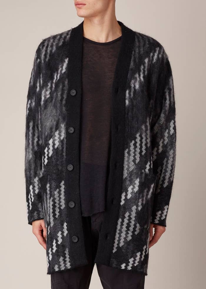 ISSEY MIYAKE MEN Wool x nylon Switch design transformation cardigan tops Brown x black F