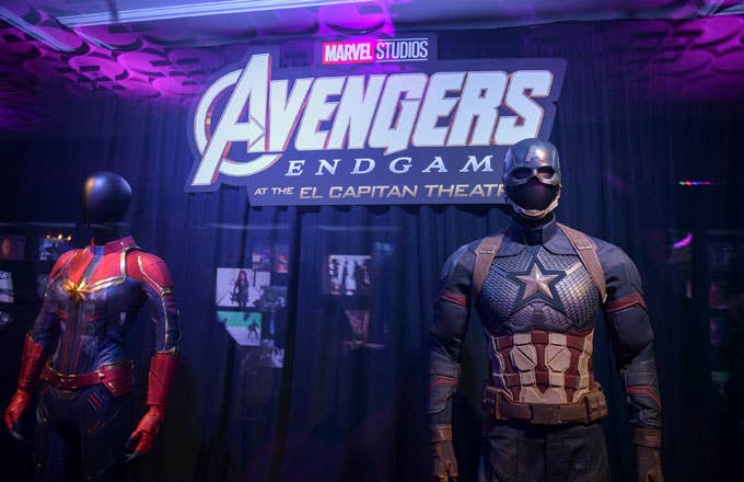 Captain America suit during 'Avengers' event at El Capitan Theater