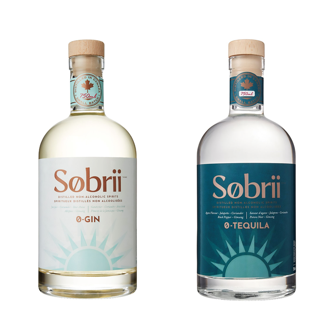 Sobrii gin and Sobrii tequila.