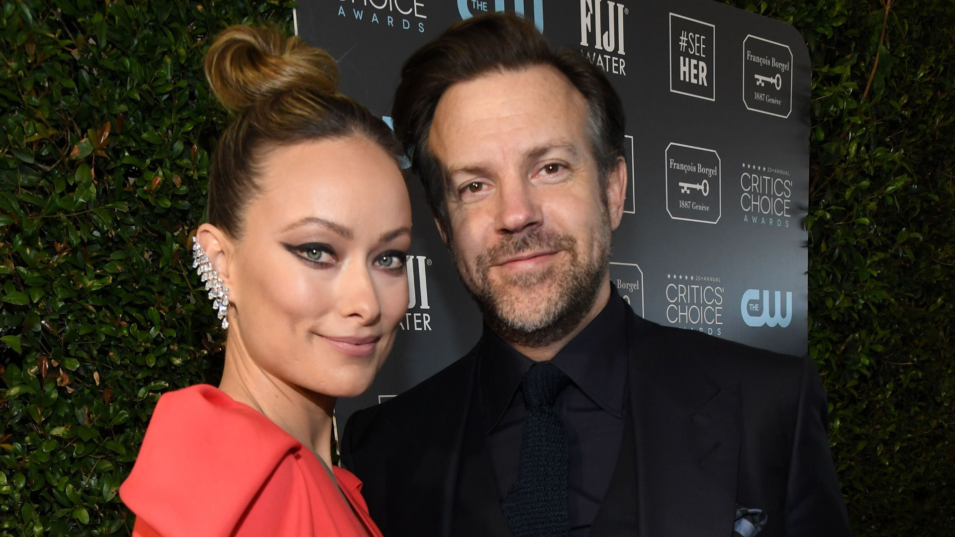 Olivia Wilde and Jason Sudeikis are pictured at a critics event