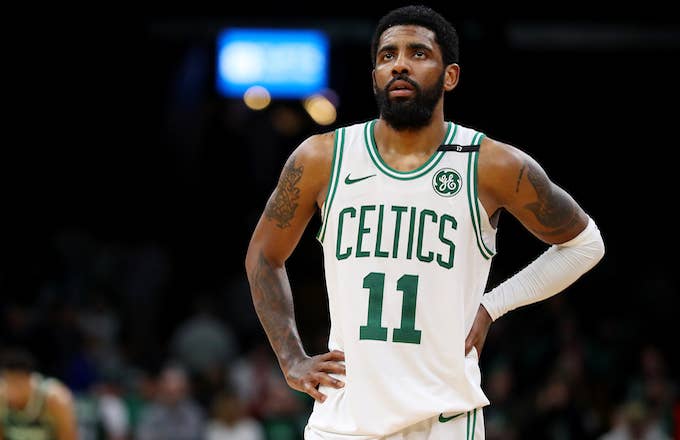 kyrie irving not happy with free throws giannis