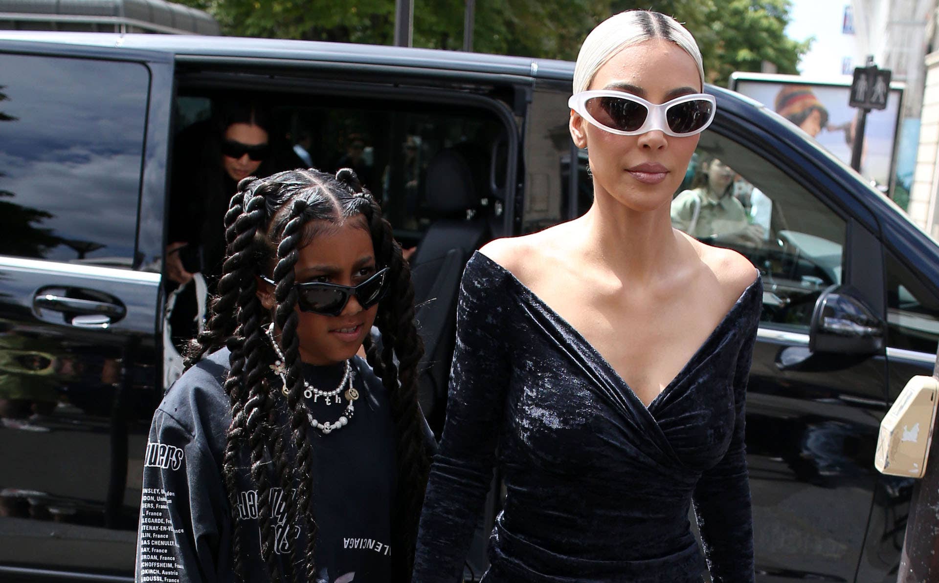 Kim K and North West in shades