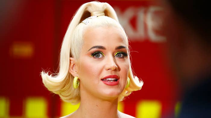 Katy Perry speaks to media on March 11, 2020 in Bright, Australia