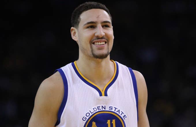 Klay Thompson during a game against the Celtics.