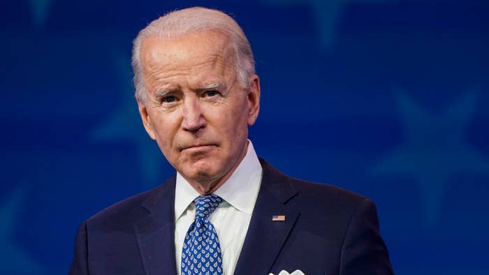 Joe Biden speaks prior to the holiday at the Queen theatre.