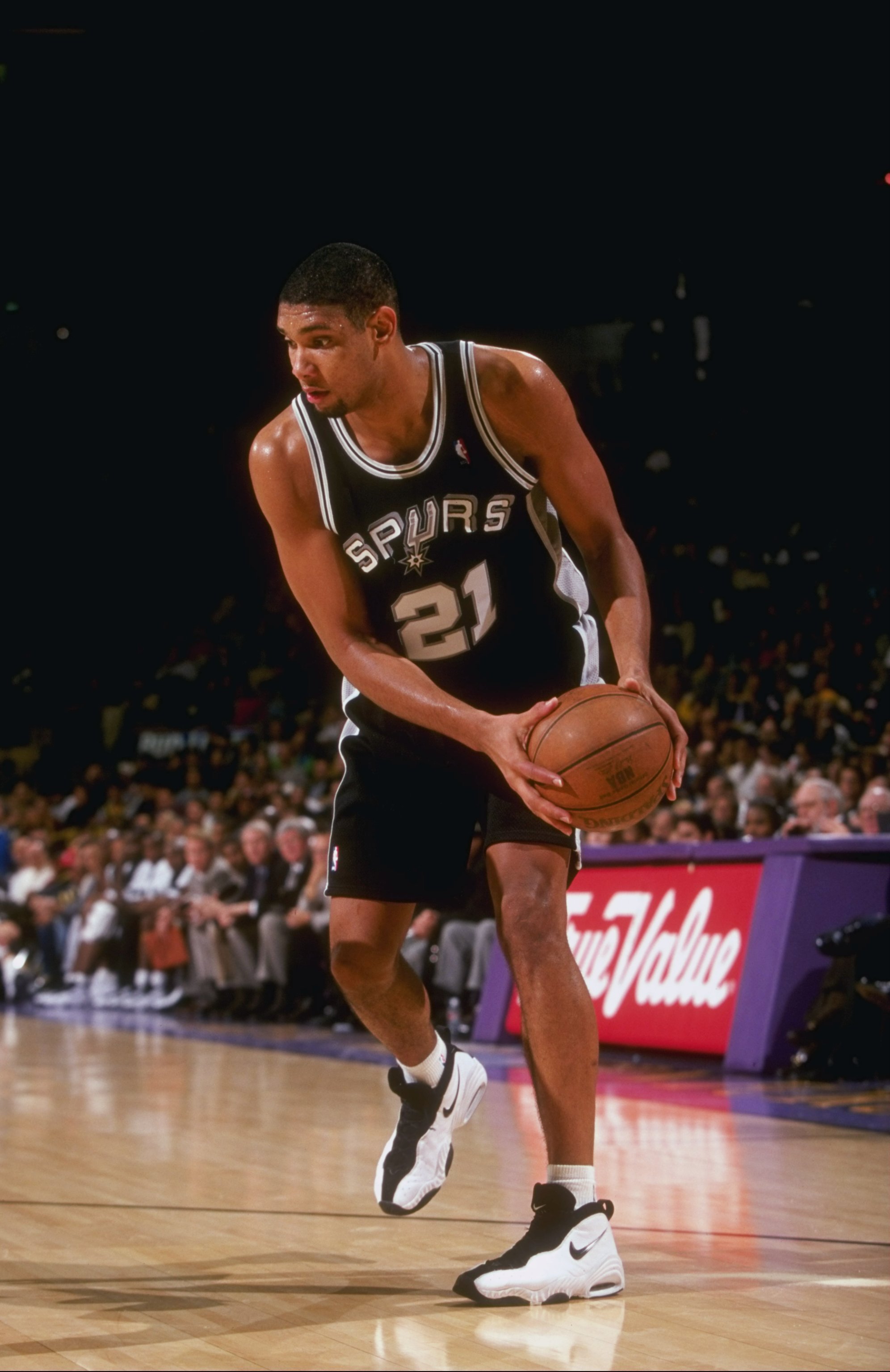 This is a photo of Tim Duncan in his 1997 season with the Spurs.