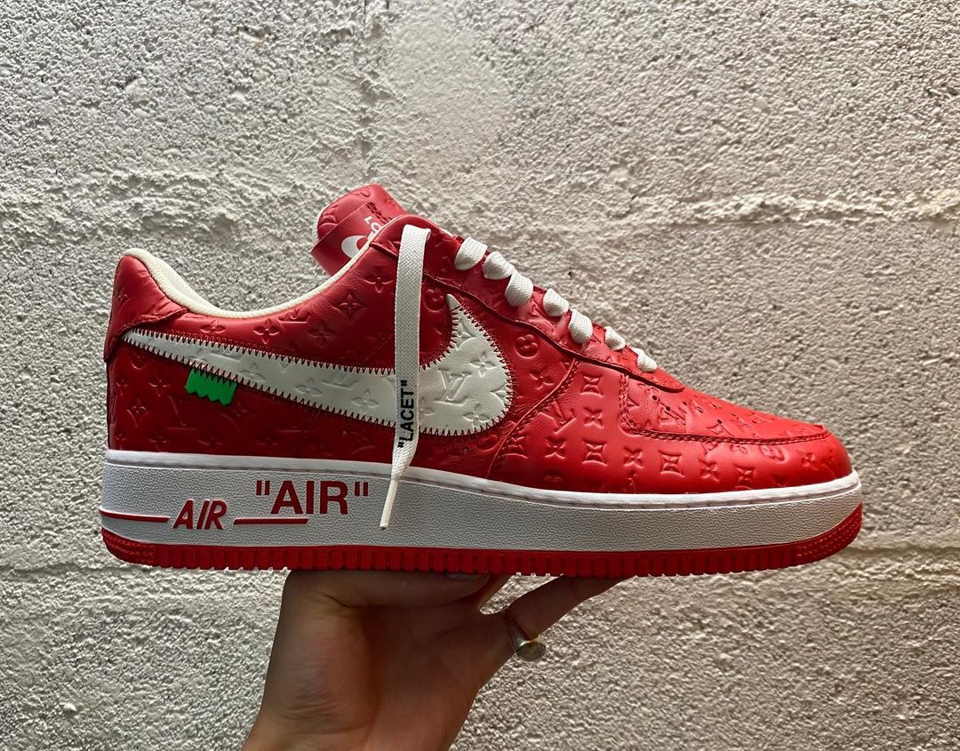 Red Louis Vuitton Custom Air Force 1