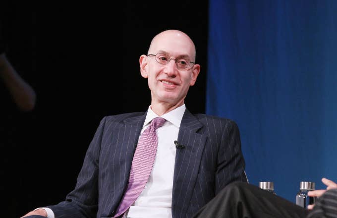 Commissioner of the NBA Adam Silver speaks onstage