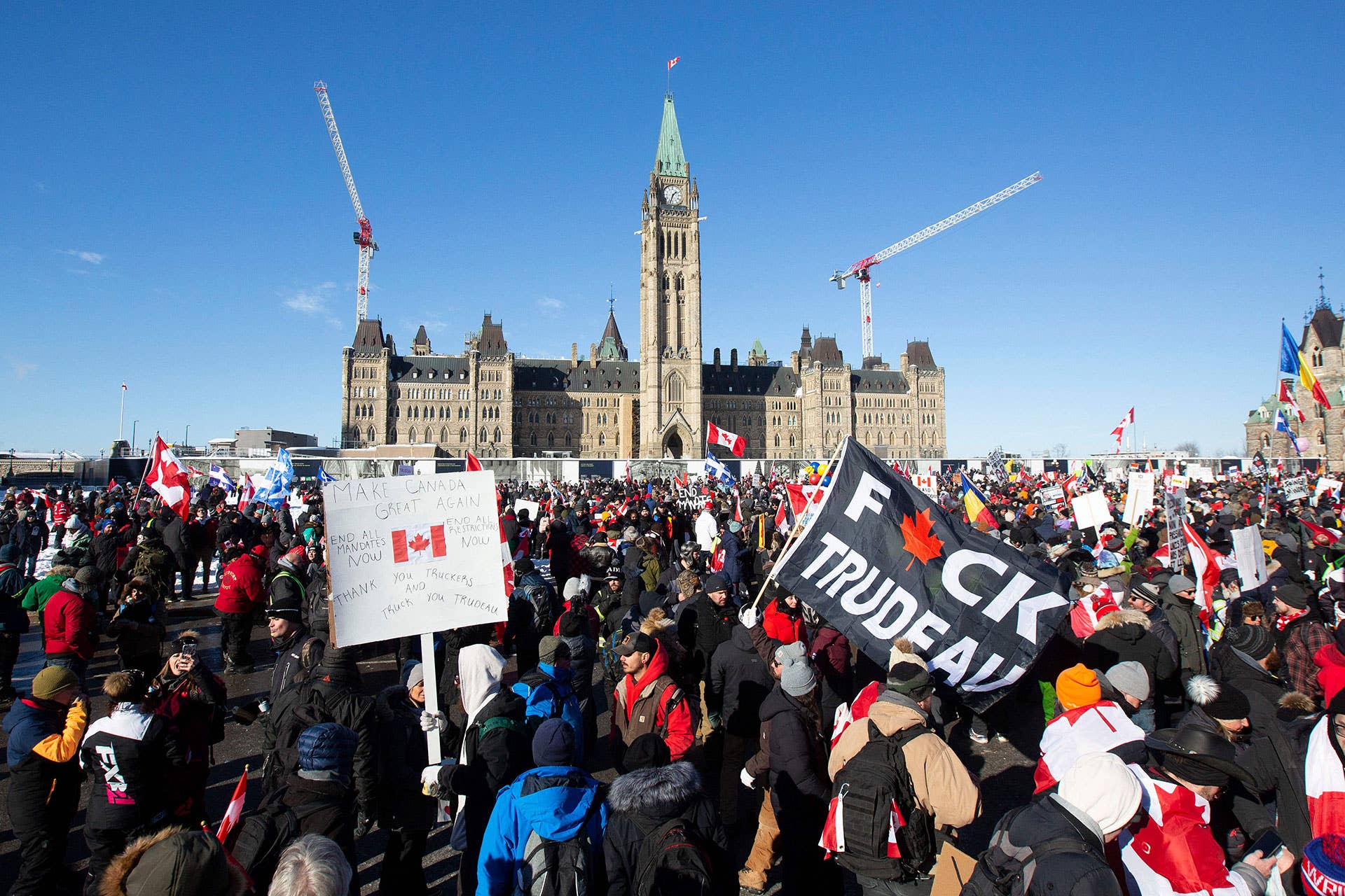 Scenes from Canada's 'Freedom Convoy' on Parliament Hill