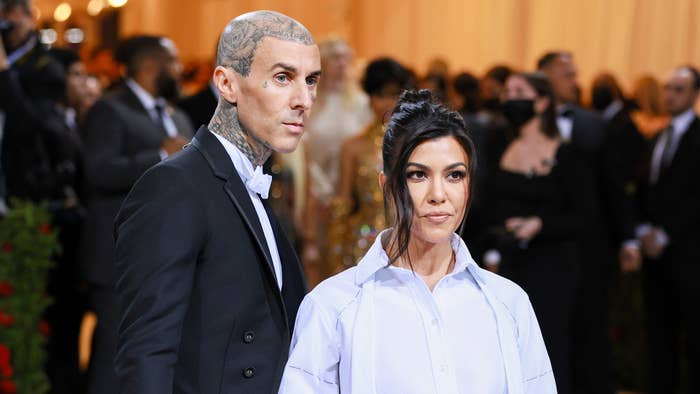 Travis Barker and Kourtney Kardashian attend The 2022 Met Gala