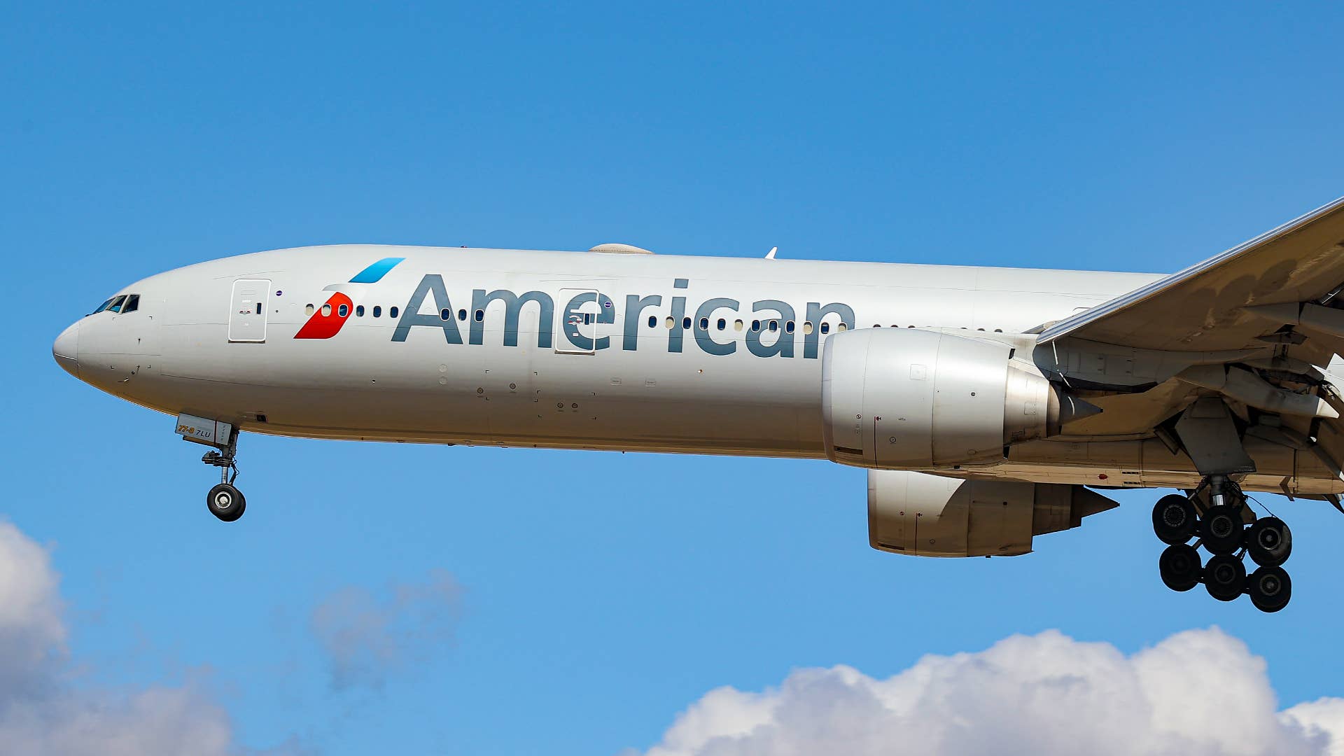 An American Airlines plane is seen flying